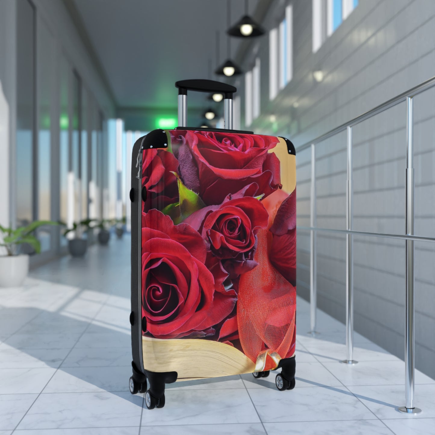 Nature Flowers Floral Red Roses Wedding Art Carry-On Suitcase - Stylish Luggage for Travelers