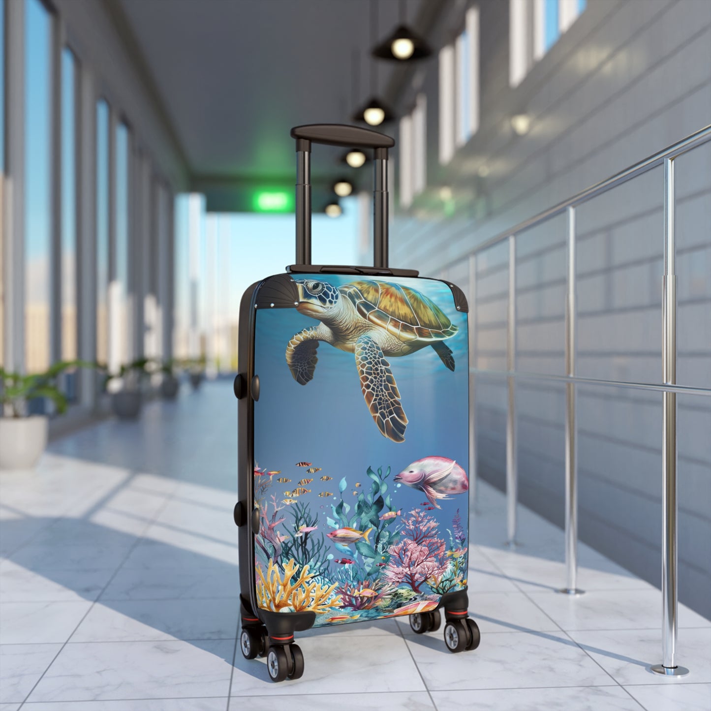 Nature Ocean Sea Turtle Art Carry-On Suitcase - Stylish Luggage for Travelers