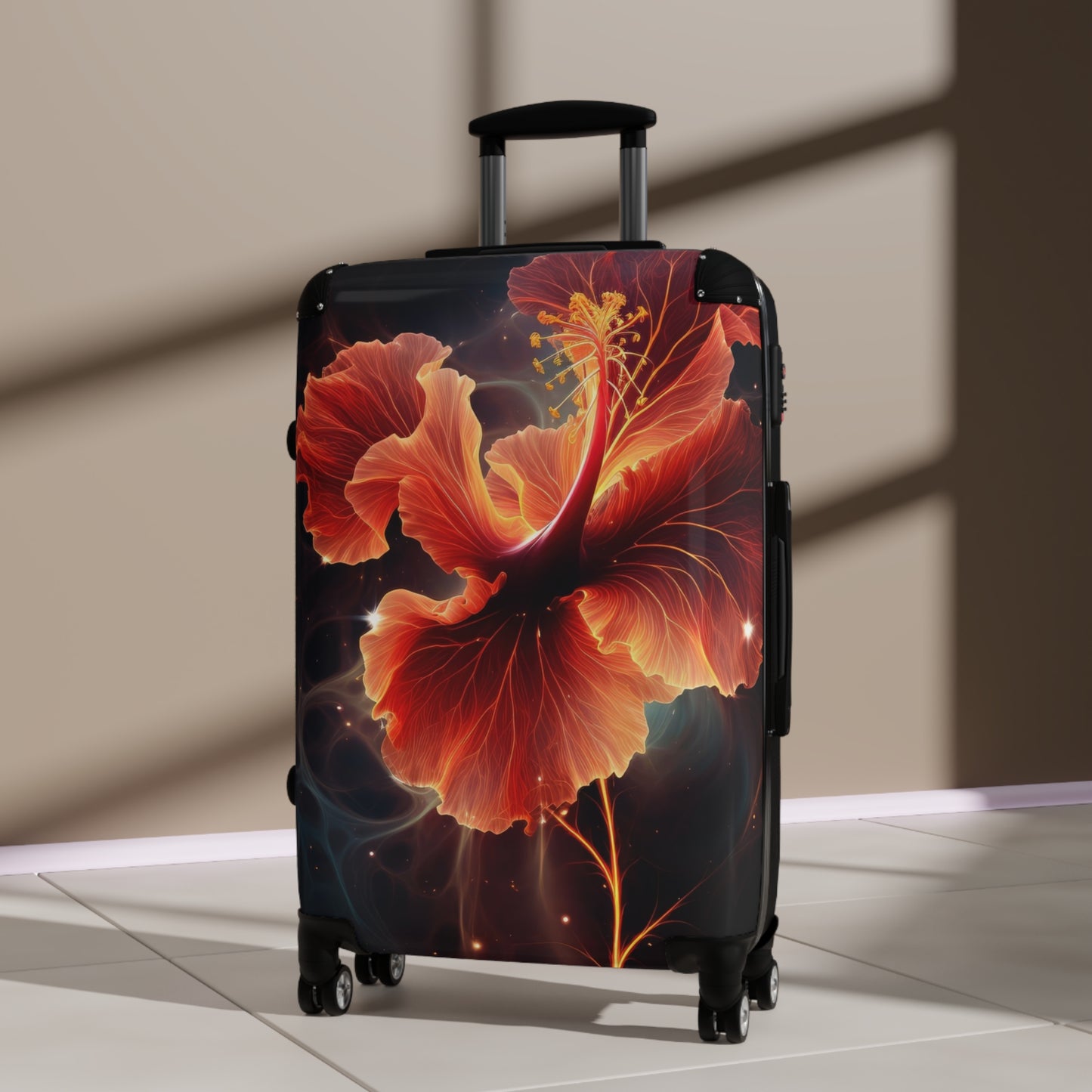 Nature Flowers Floral Glowing Red Art Carry-On Suitcase - Stylish Luggage for Travelers