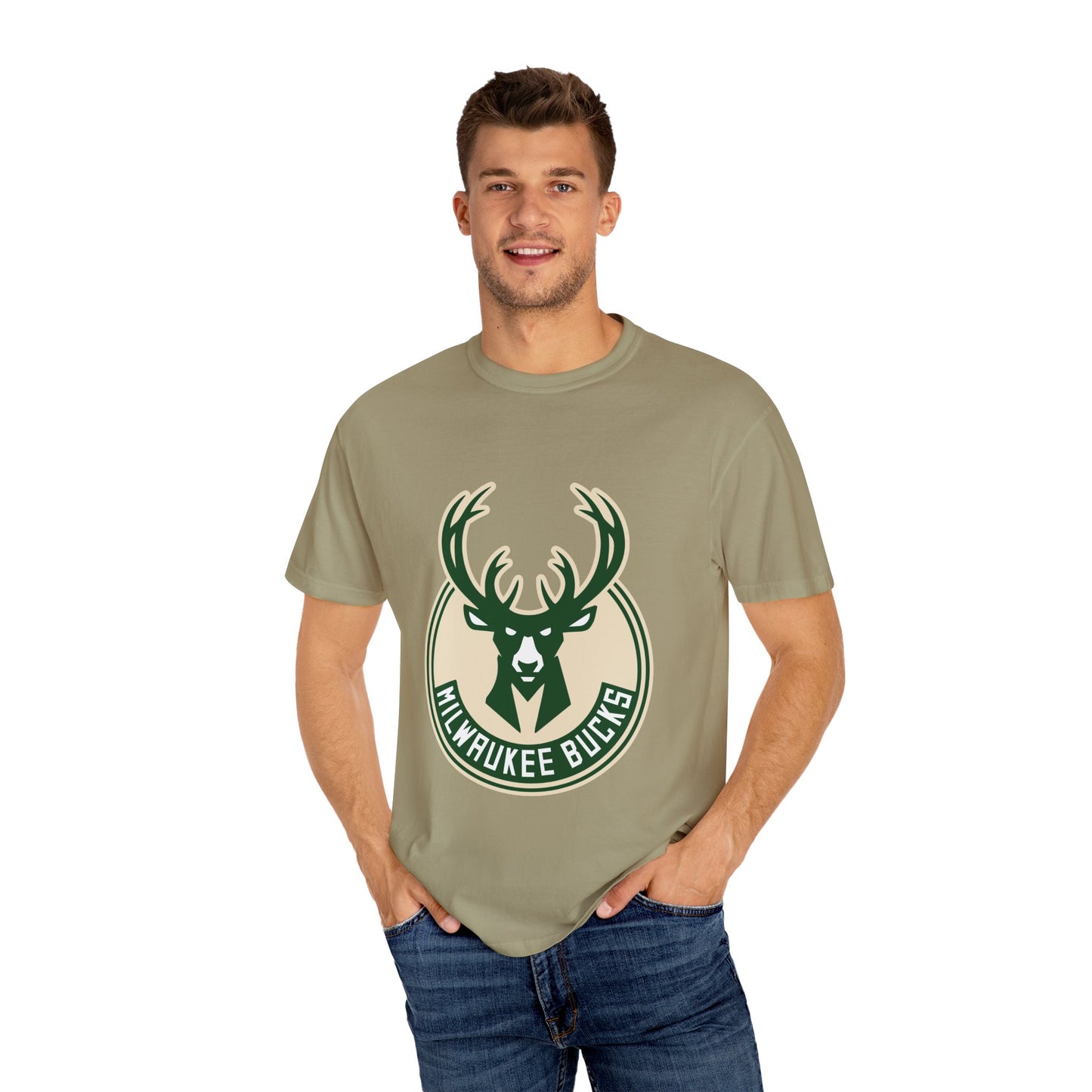 Milwaukee Bucks NBA Garment-Dyed T-Shirt – Premium Cotton Tee for Customization
