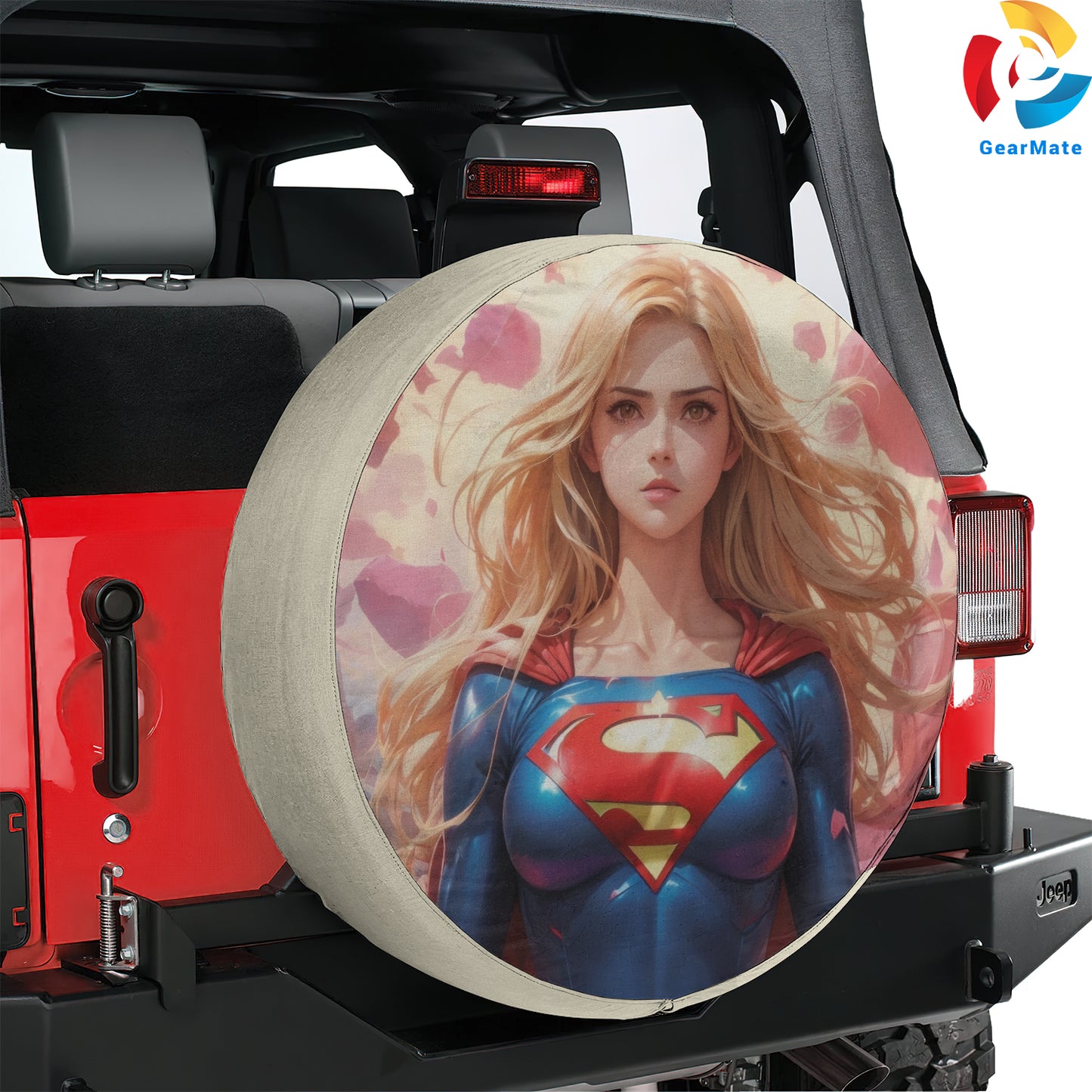 DC Super Girl Comics Spare Tire Cover – Premium Waterproof UV Resistant Protector