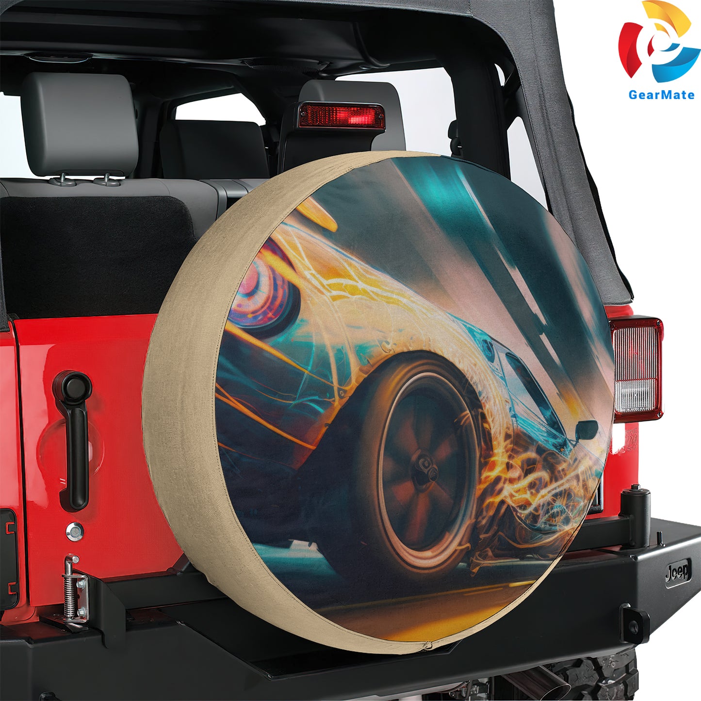 Sport Car Abstract Spare Tire Cover – Premium Waterproof UV Resistant Protector