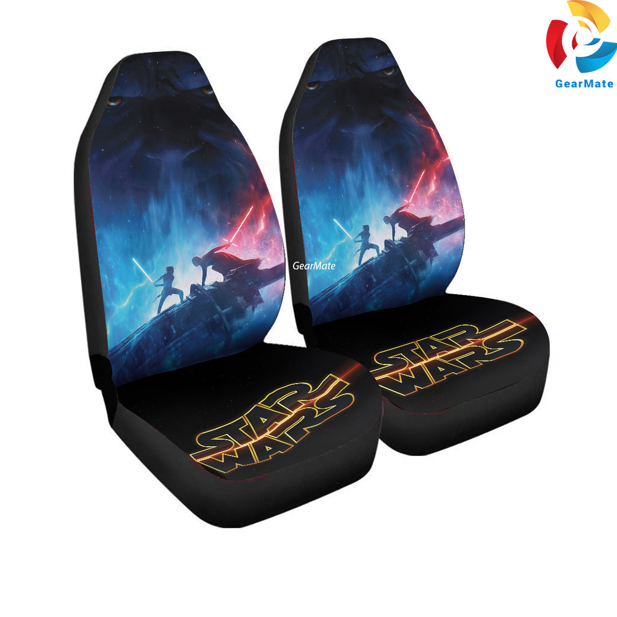 Skywalker Starwars Car Seat Covers – High Quality Graphic and Polar Fleece Protector Set