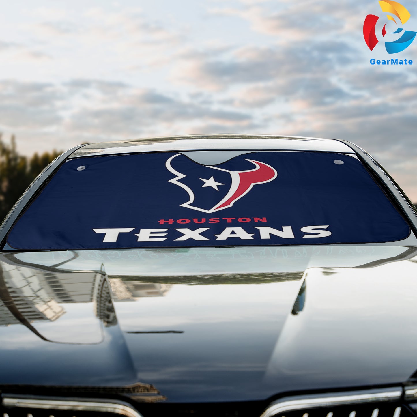 Houston Texans NFL Football Team Spirit Reflective Car Sunshade – Premium Heat & UV Protection, Universal Fit