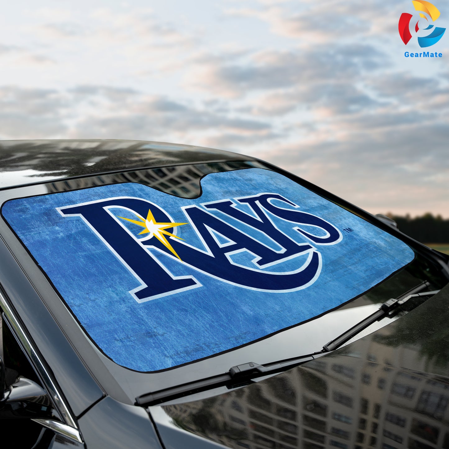 Tampa Bay Rays MLB Baseball Drive With Pride Car Cover Reflective Car Sunshade – Premium Heat & UV Protection, Universal Fit
