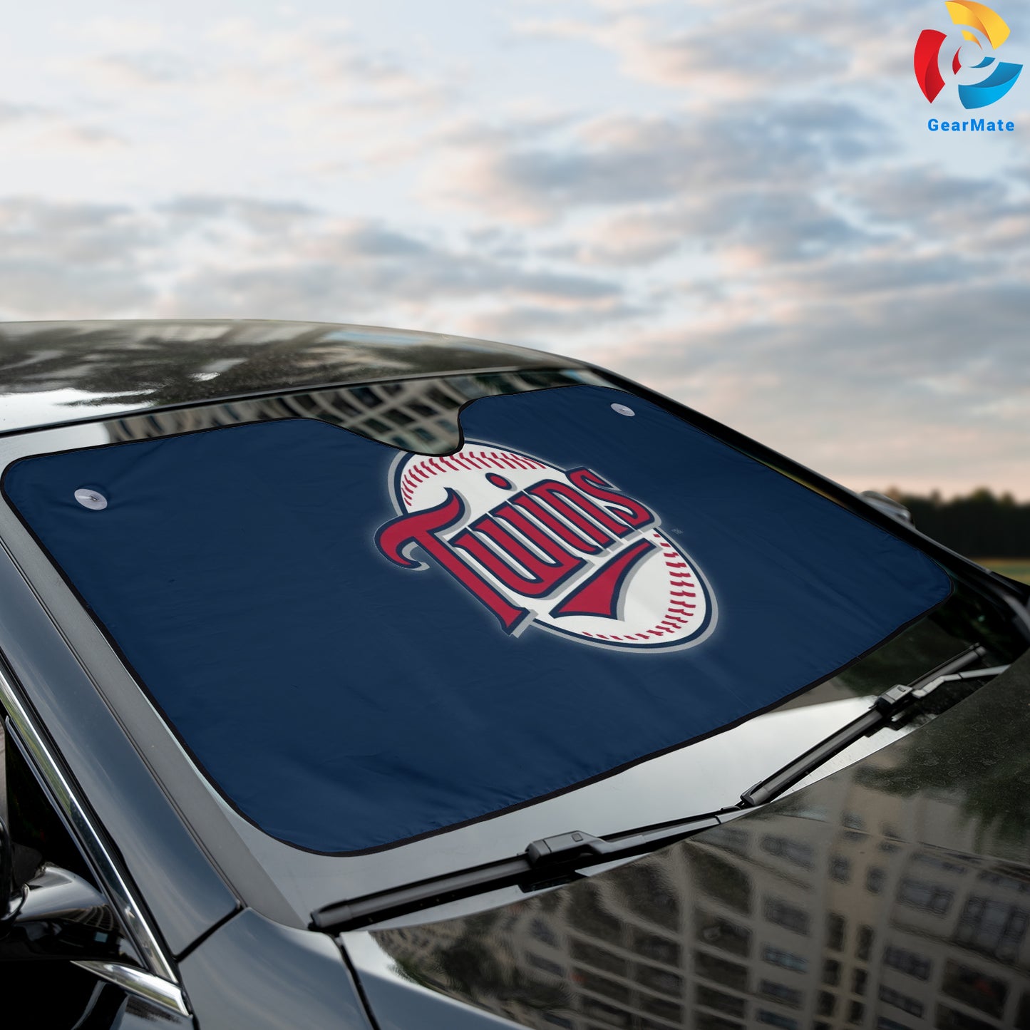 Minnesota Twins MLB Baseball Blue Origin Reflective Car Sunshade – Premium Heat & UV Protection, Universal Fit