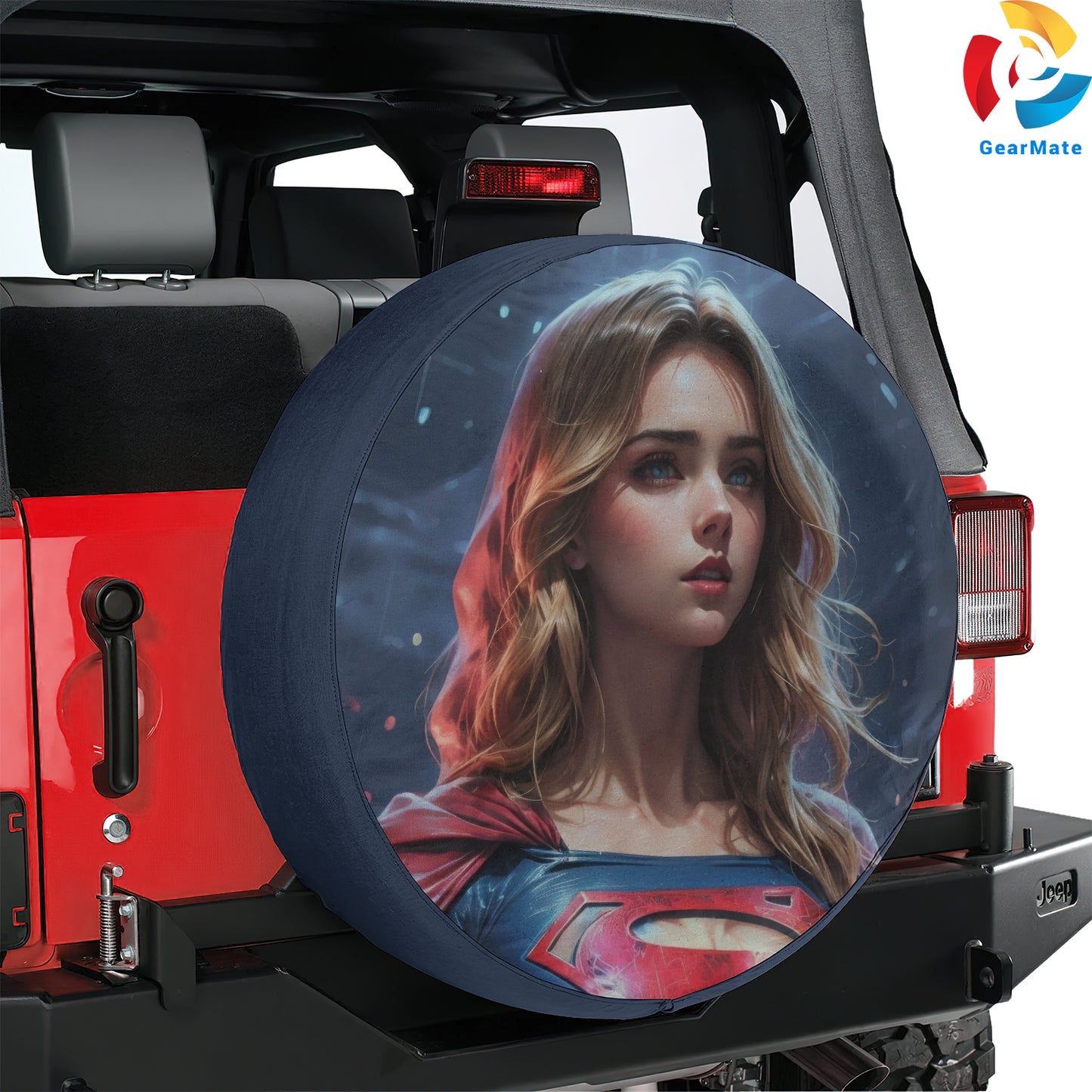 DC Super Girl Comics Spare Tire Cover – Premium Waterproof UV Resistant Protector