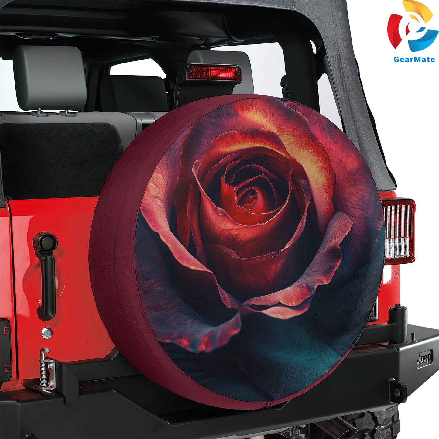 Rose Flower Red Spare Tire Cover – Premium Waterproof UV Resistant Protector