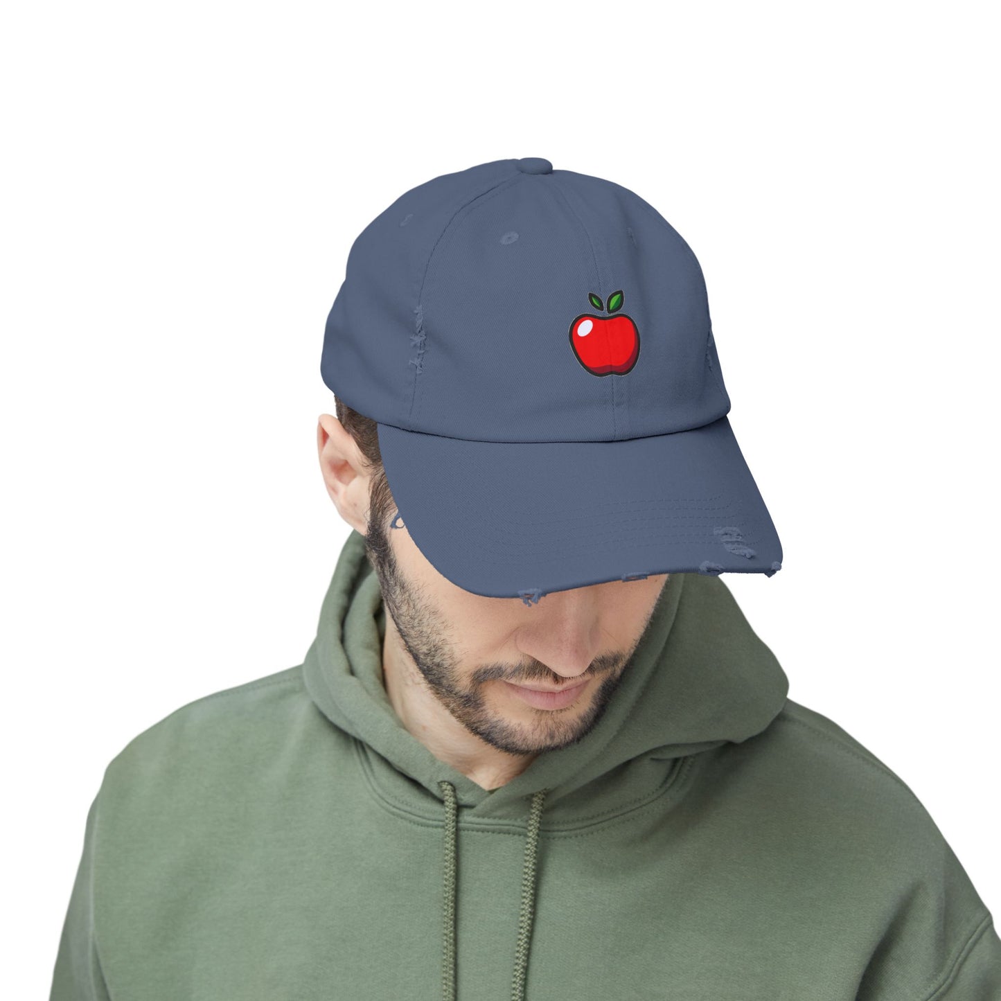 Apple Vintage Distressed Dad Hat Unisex Adjustable Cotton Twill Baseball Cap for Casual Everyday Wear