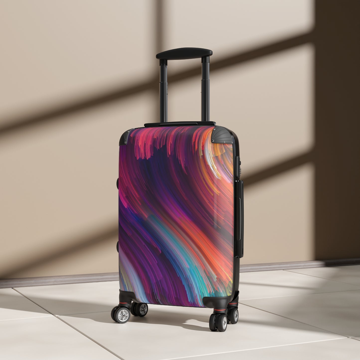 Abstract Swirl Pattern Carry-On Suitcase - Stylish Luggage for Travelers