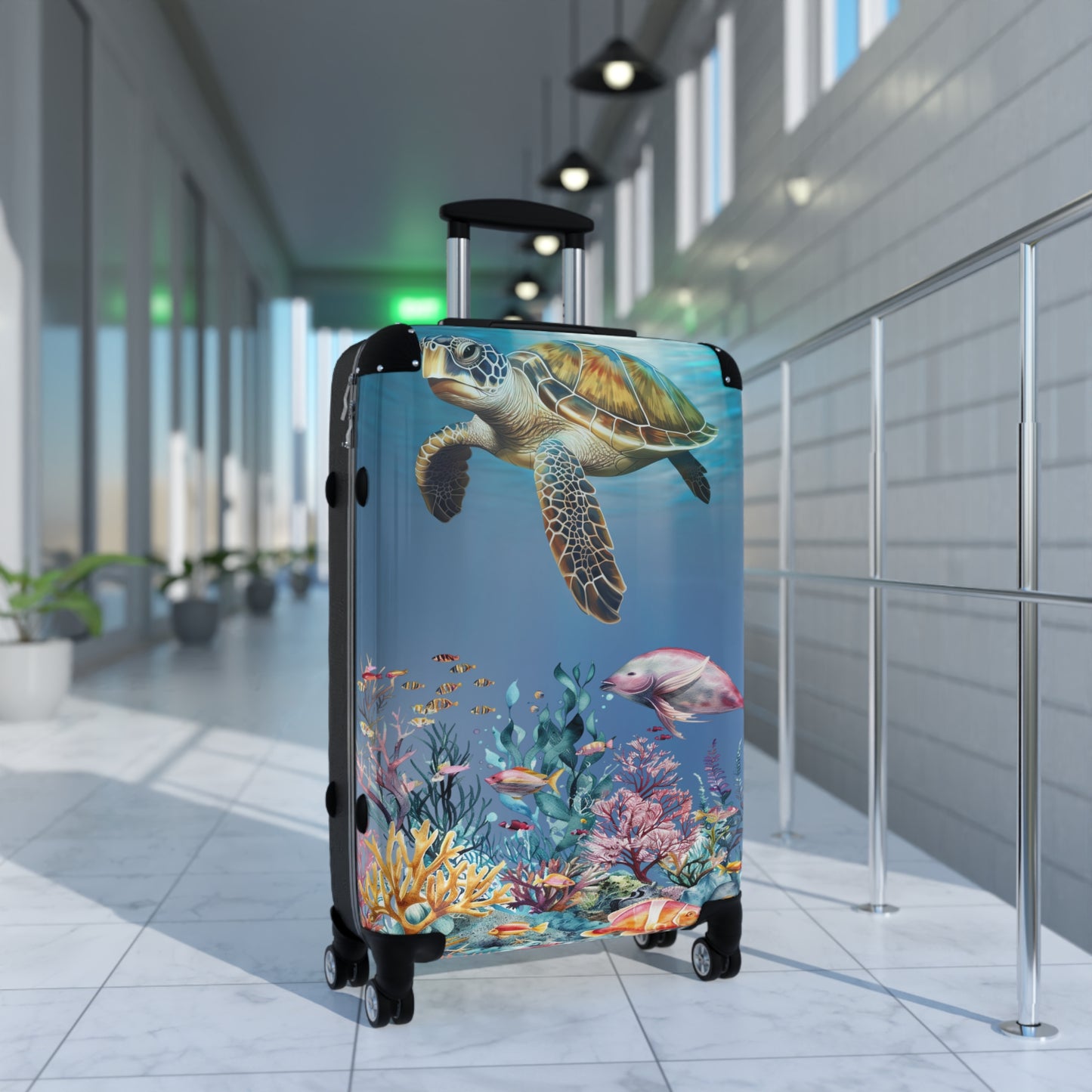 Nature Ocean Sea Turtle Art Carry-On Suitcase - Stylish Luggage for Travelers