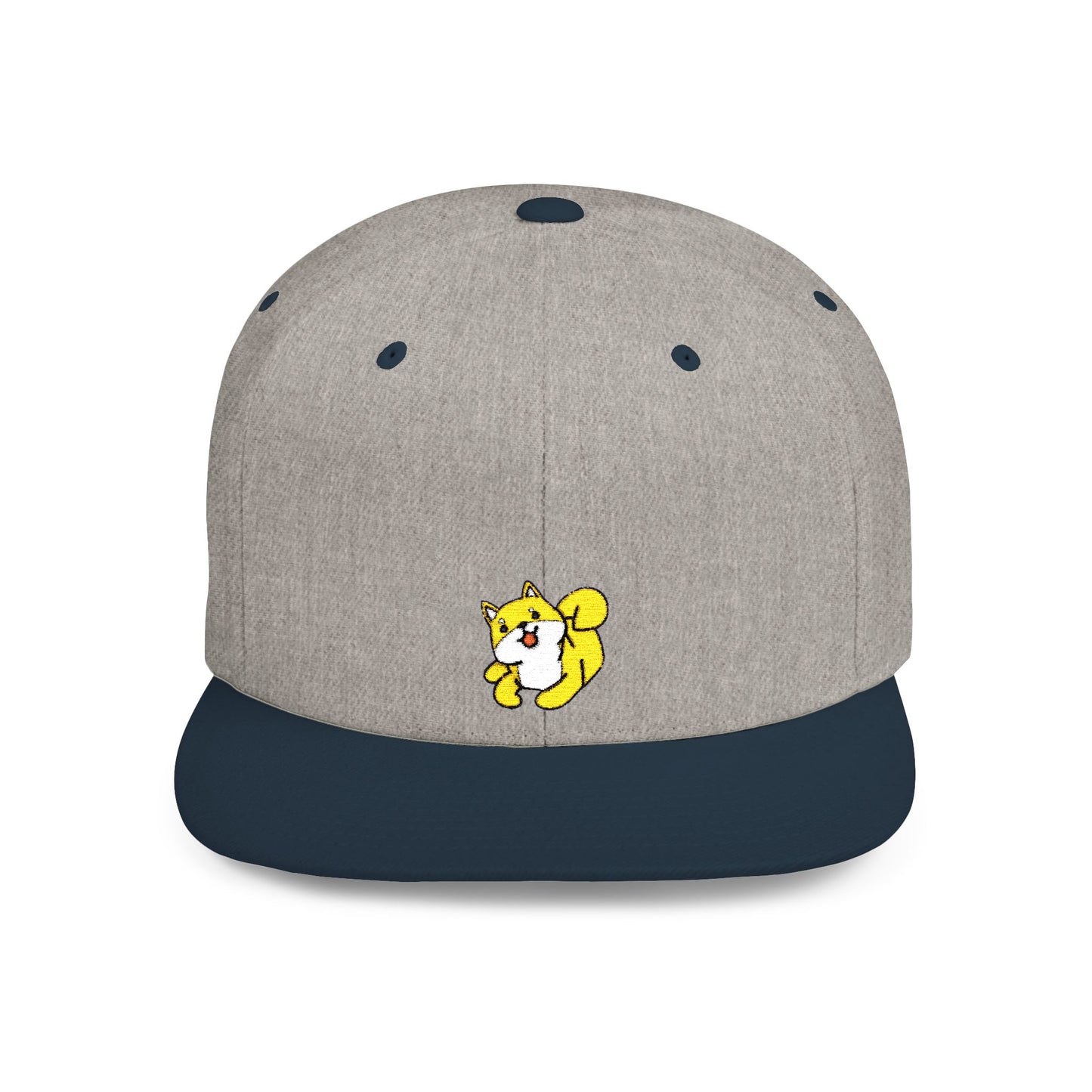 Icons Embroidered Shiba Inu Flat Bill Snapback – Lightweight, Custom Fit, Premium Quality