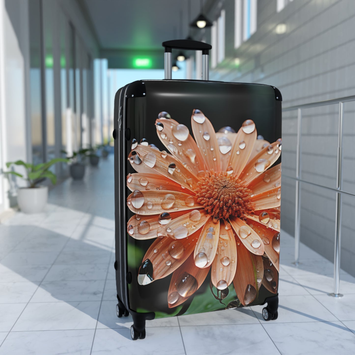 Nature Flowers Floral Dew Drops on Flower Art Carry-On Suitcase - Stylish Luggage for Travelers