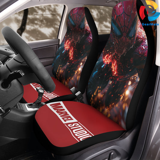 Marvel Spiderman ACtion Car Seat Covers – High Quality Graphic and Polar Fleece Protector Set