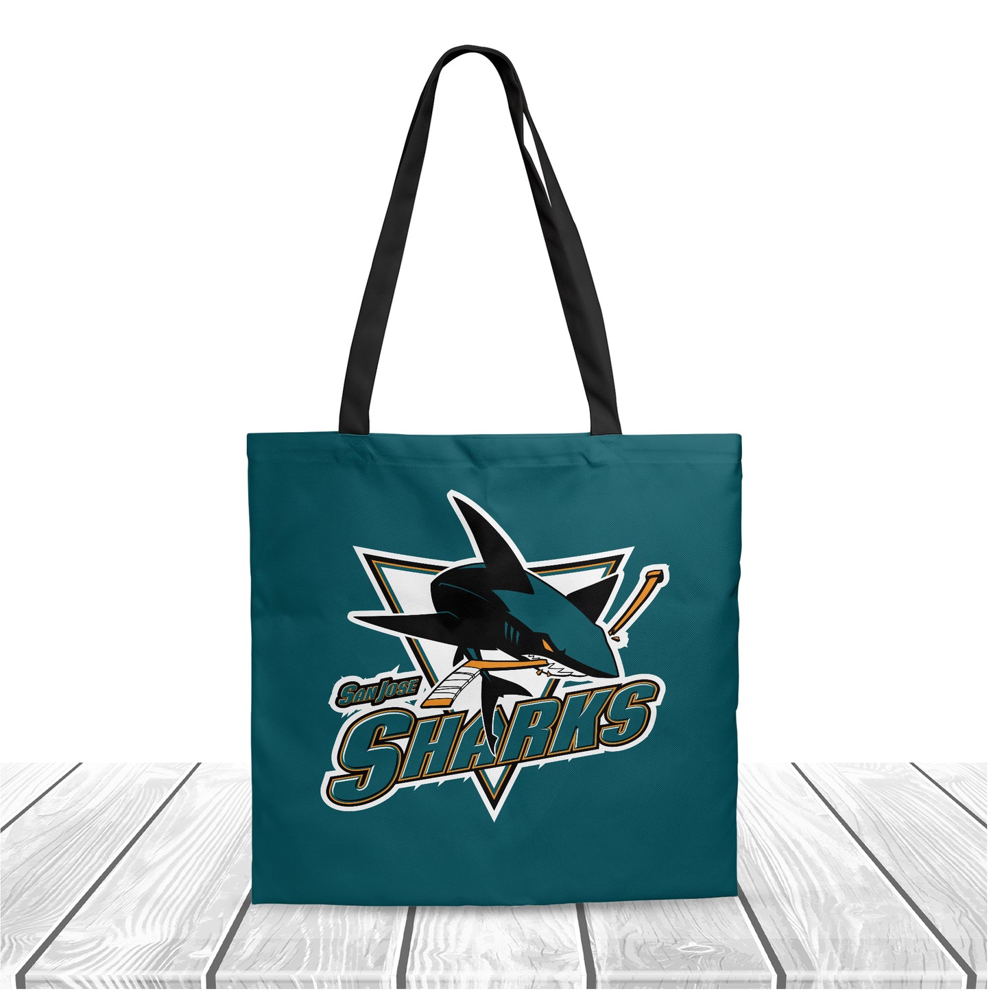 NHL San Jose Sharks Polyester Canvas Tote Bag – Durable and Stylish
