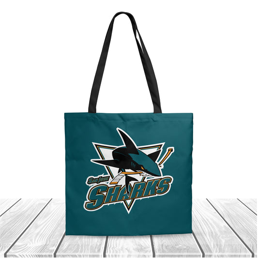 NHL San Jose Sharks Polyester Canvas Tote Bag – Durable and Stylish