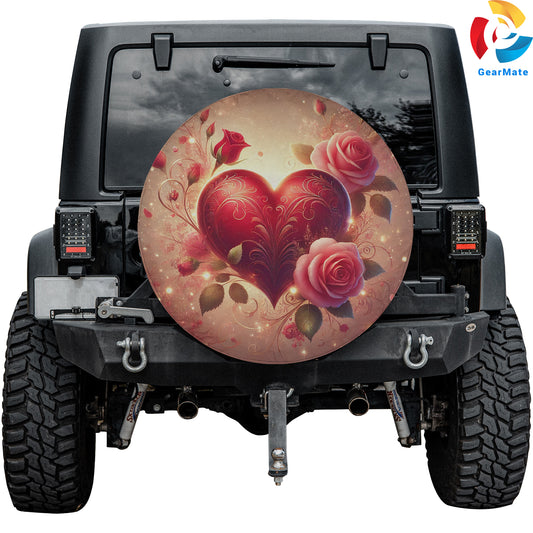 Valentine Heart Spare Tire Cover – Premium Waterproof UV Resistant Protector