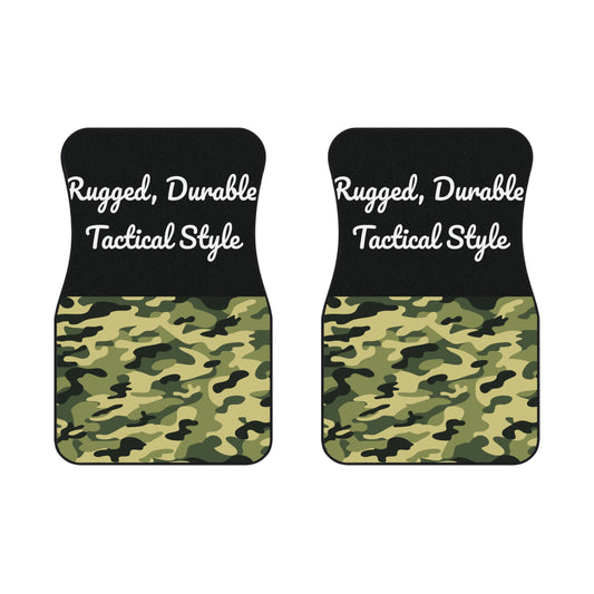 Army Rugged, Durable, Tactical Style Car Floor Mats – 2-Piece Front Set, Durable & Stylish, Universal Fit