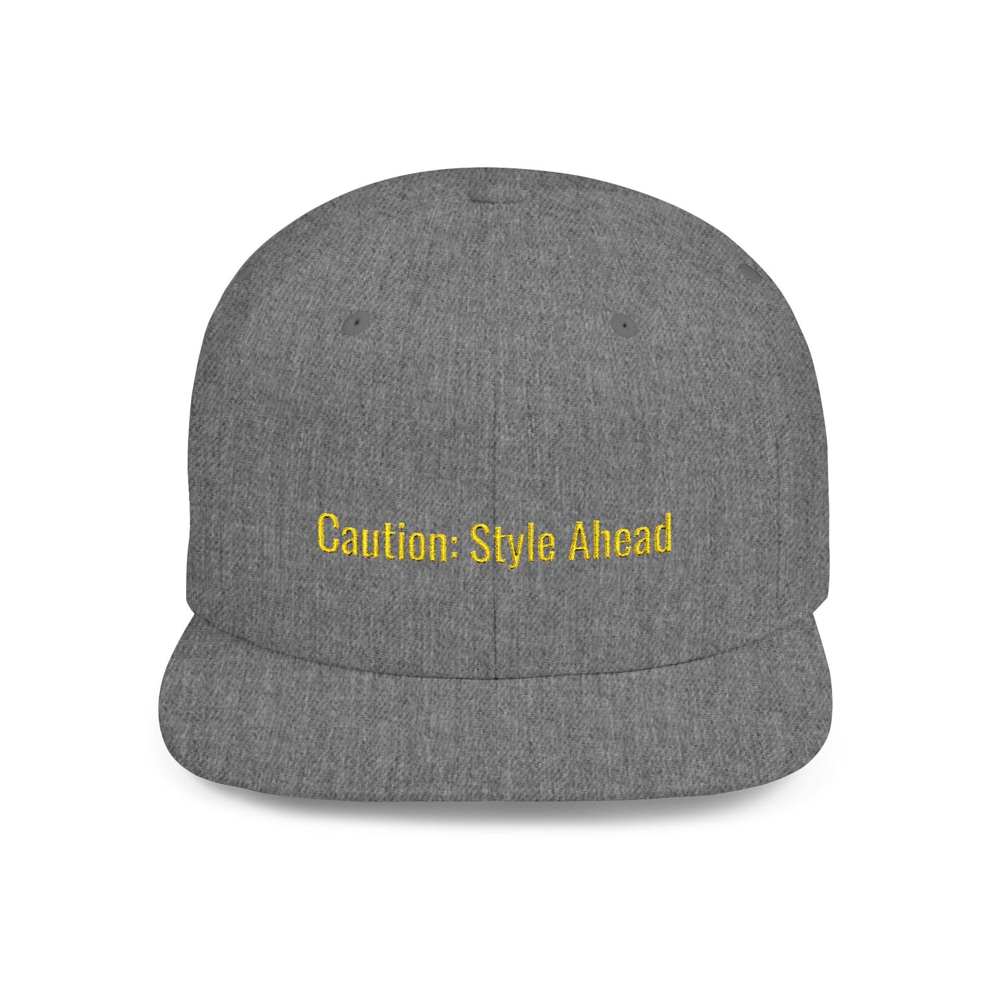 Text Caution Style Ahead Flat Bill Snapback – Lightweight, Custom Fit, Premium Quality