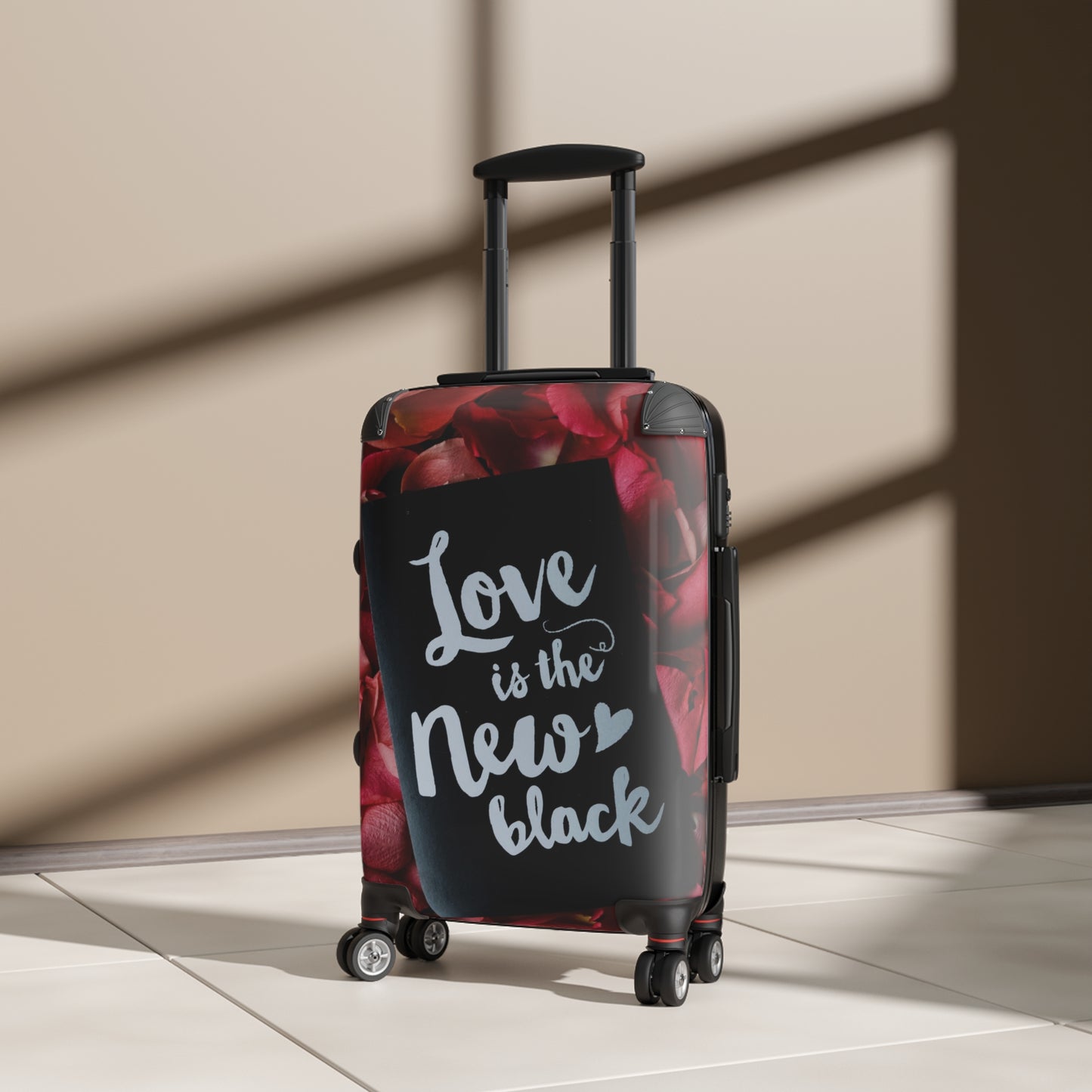 Love New Black Art Carry-On Suitcase - Stylish Luggage for Travelers
