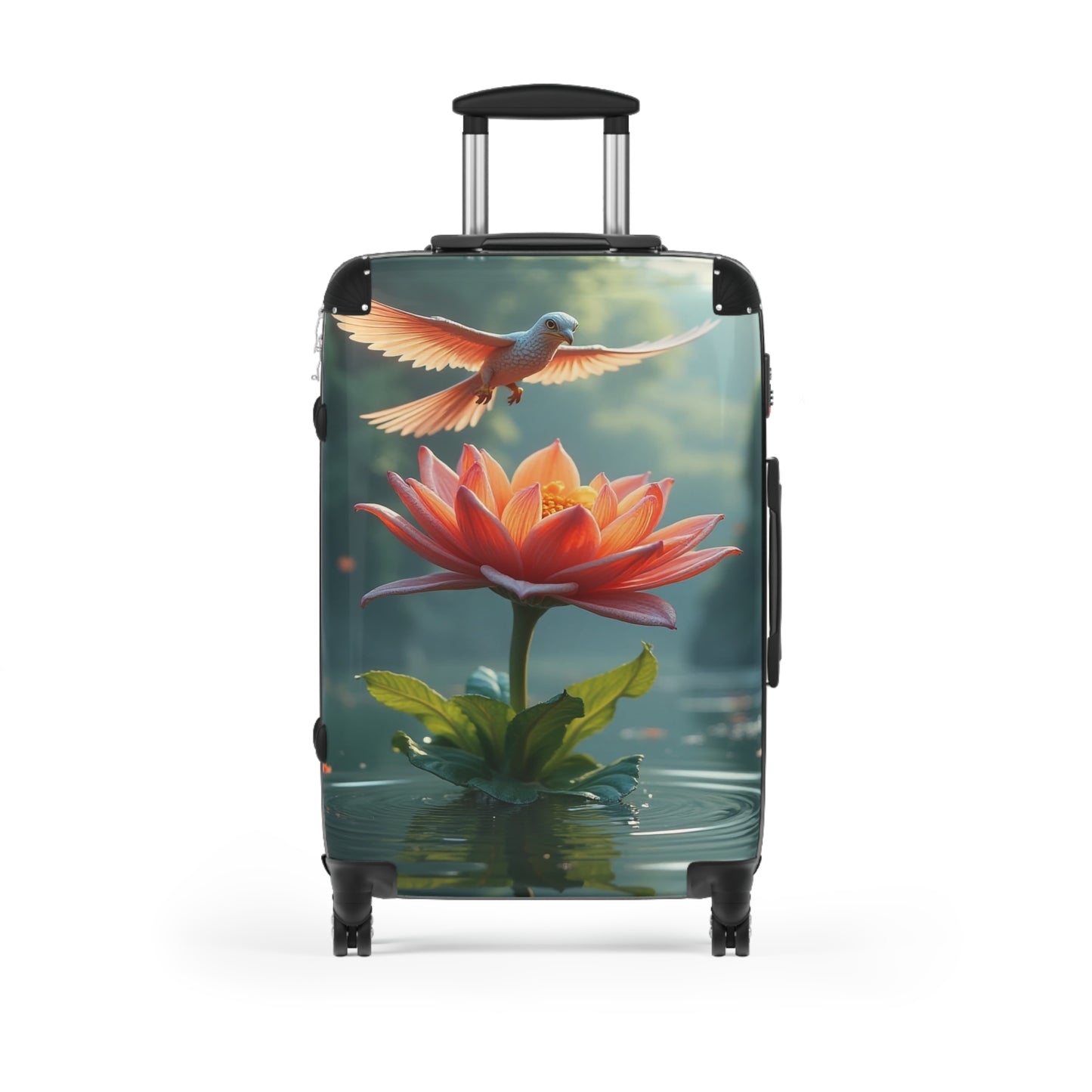Nature Flowers Floral Bird Kissed Art Carry-On Suitcase - Stylish Luggage for Travelers