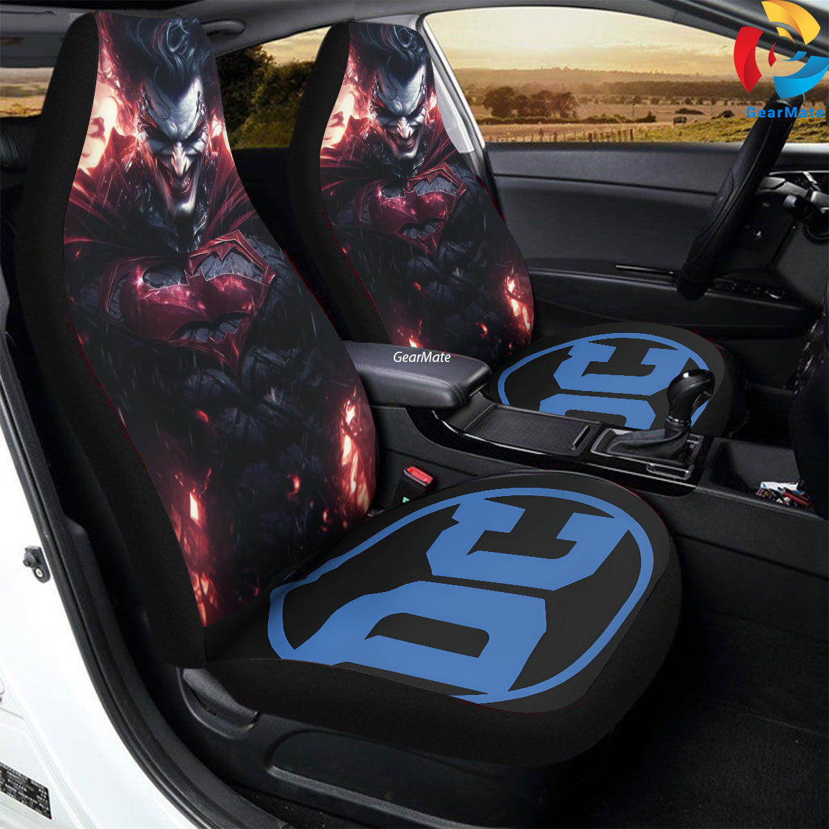 DC Joker Superman Car Seat Covers – High Quality Graphic and Polar Fleece Protector Set