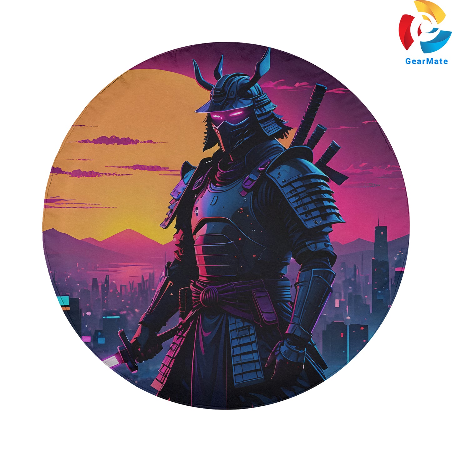 Cyberpunk Samurai Sci-Fi Spare Tire Cover – Premium Waterproof UV Resistant Protector