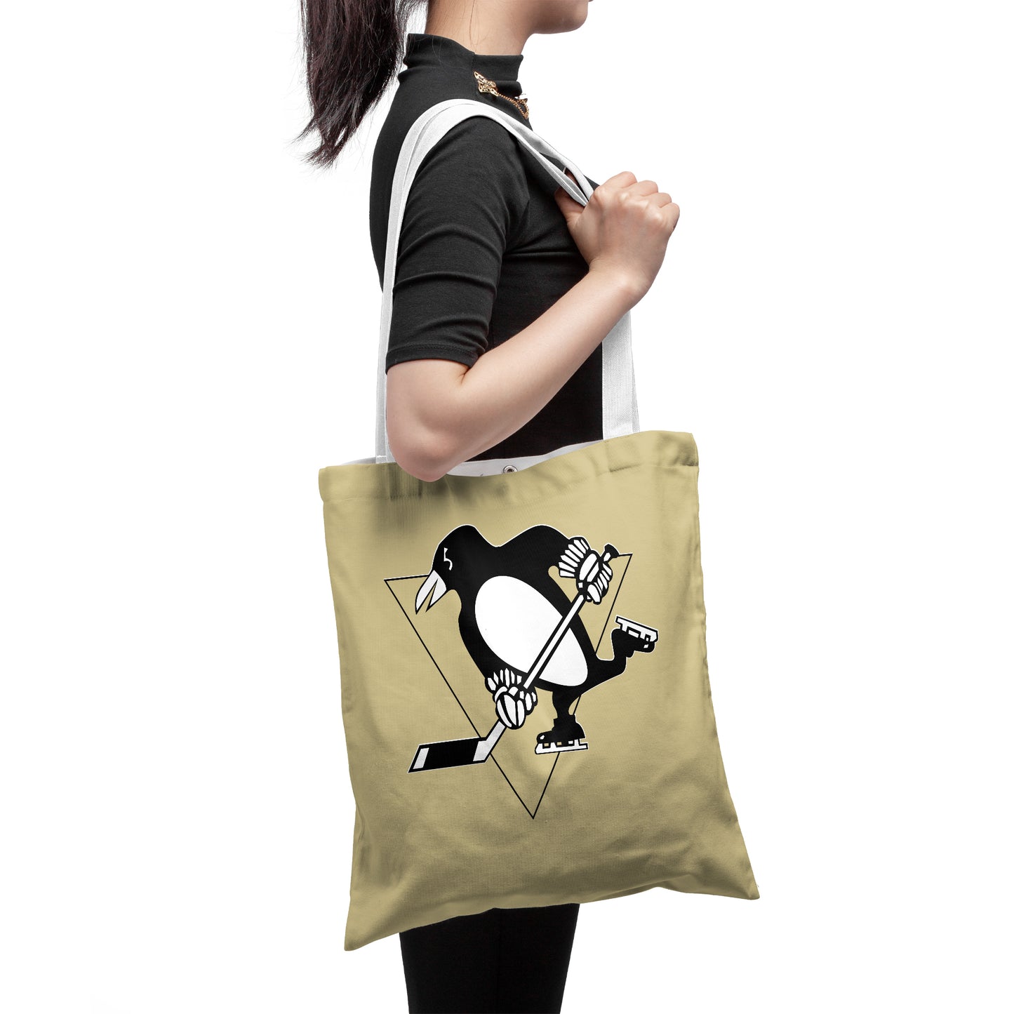 NHL Pittsburgh Penguins Polyester Canvas Tote Bag – Durable and Stylish