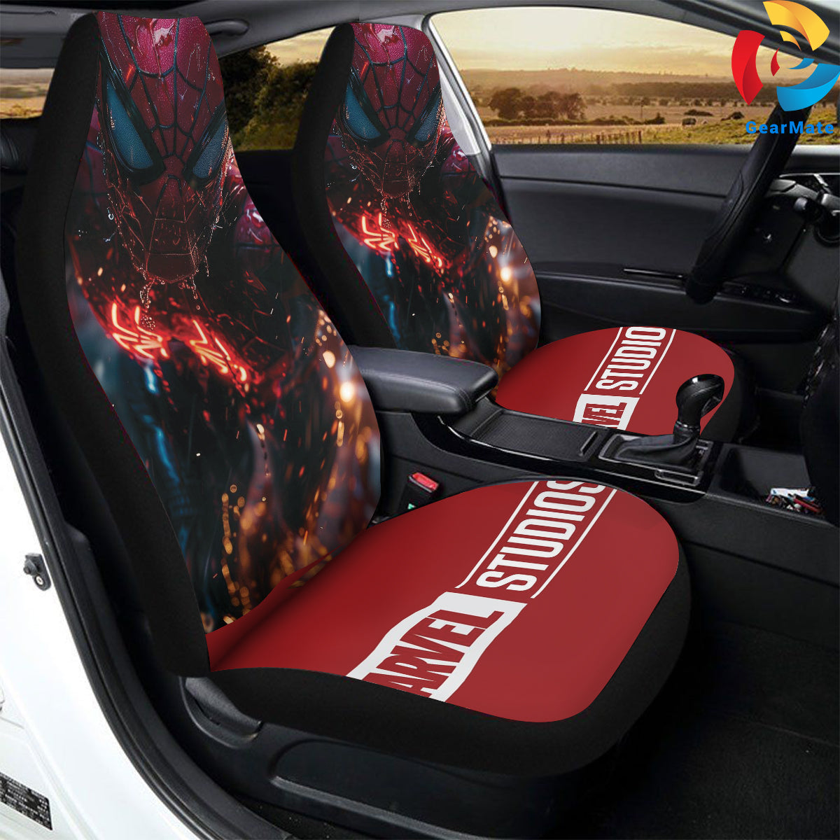 Marvel Spiderman ACtion Car Seat Covers – High Quality Graphic and Polar Fleece Protector Set