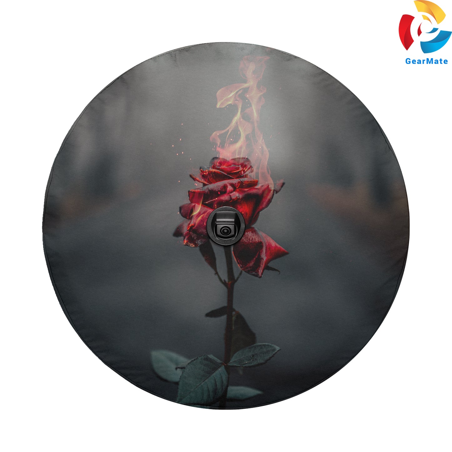 Rose Flower Fire Spare Tire Cover – Premium Waterproof UV Resistant Protector