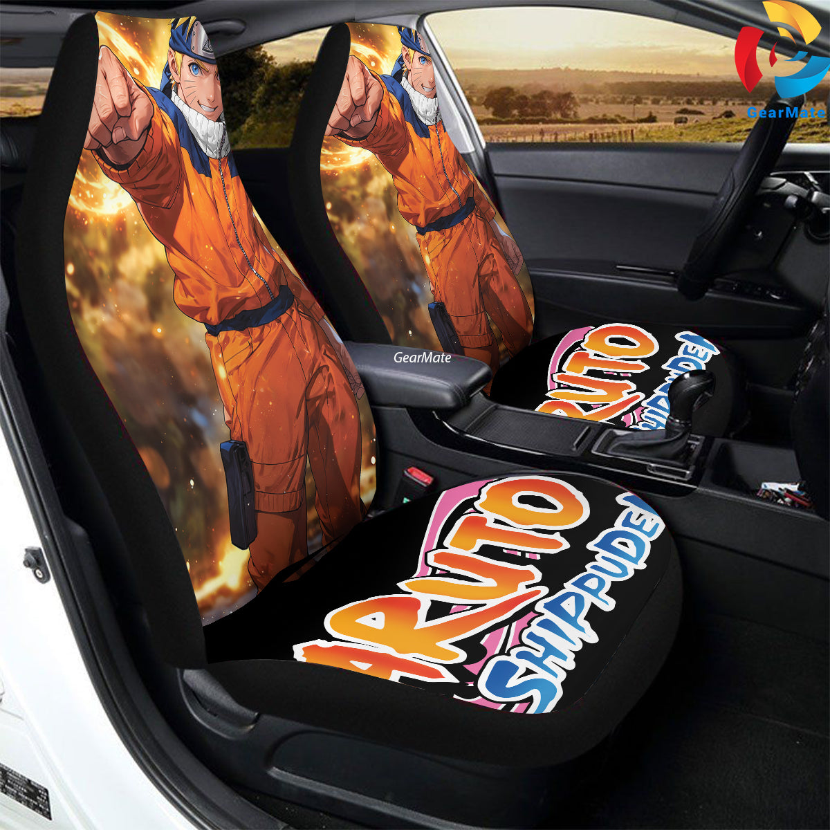 Naruto Smiling Car Seat Covers – High Quality Graphic and Polar Fleece Protector Set