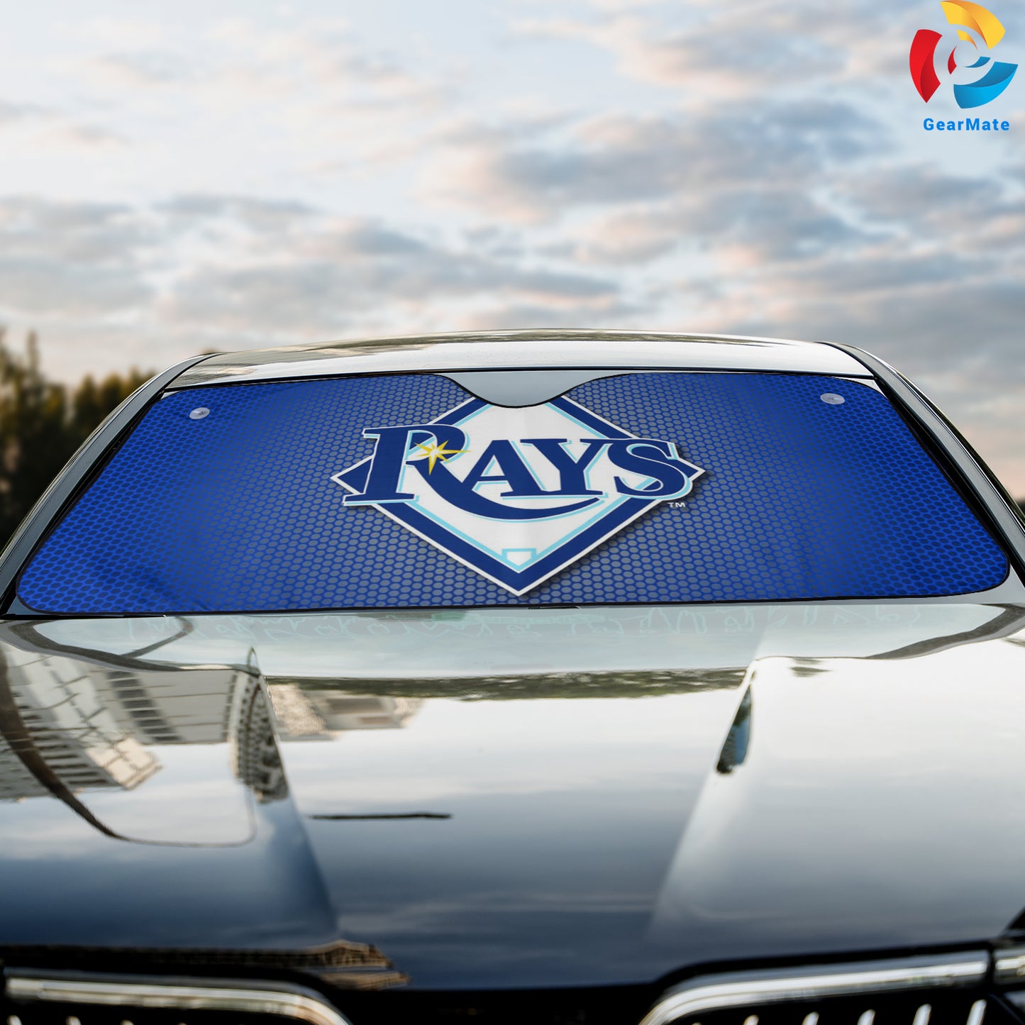 Tampa Bay Rays MLB Baseball Merch Car Cover Reflective Car Sunshade – Premium Heat & UV Protection, Universal Fit