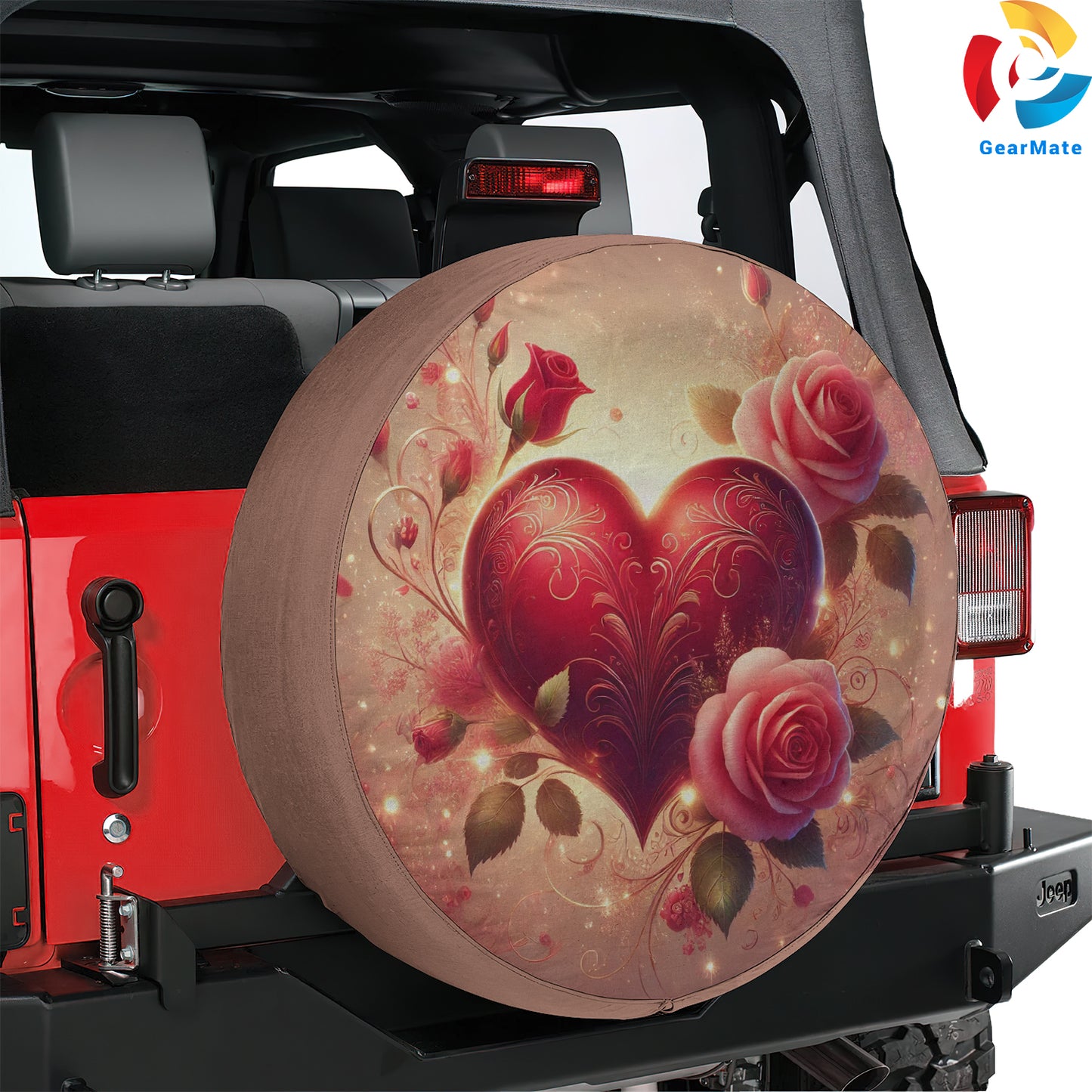 Valentine Heart Spare Tire Cover – Premium Waterproof UV Resistant Protector