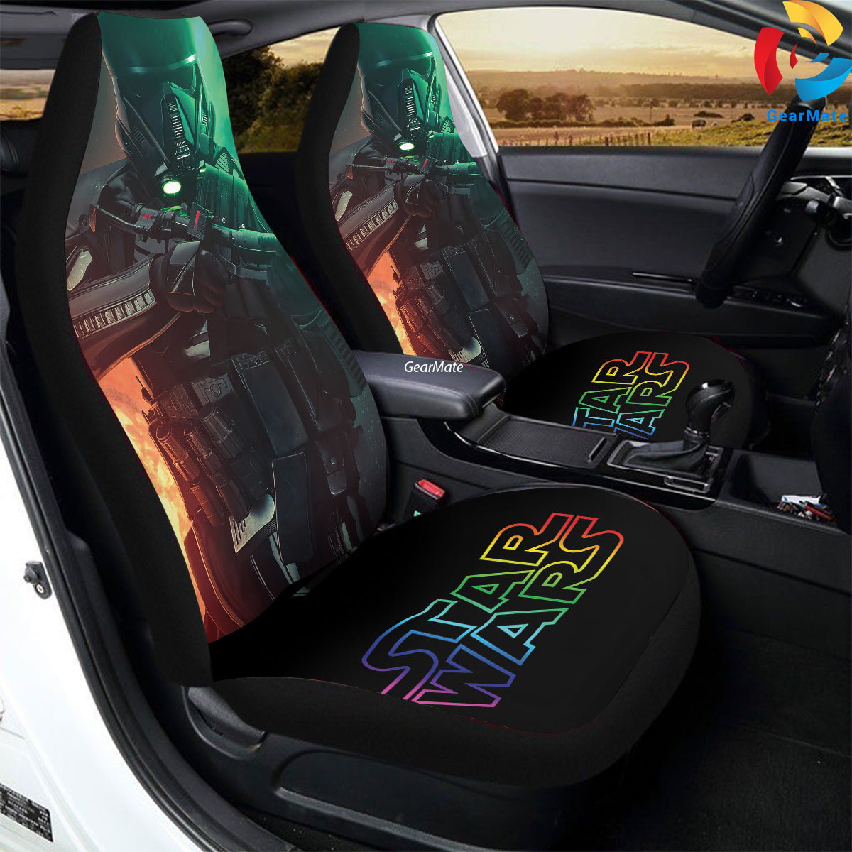 Stormtroopers Starwars Car Seat Covers – High Quality Graphic and Polar Fleece Protector Set
