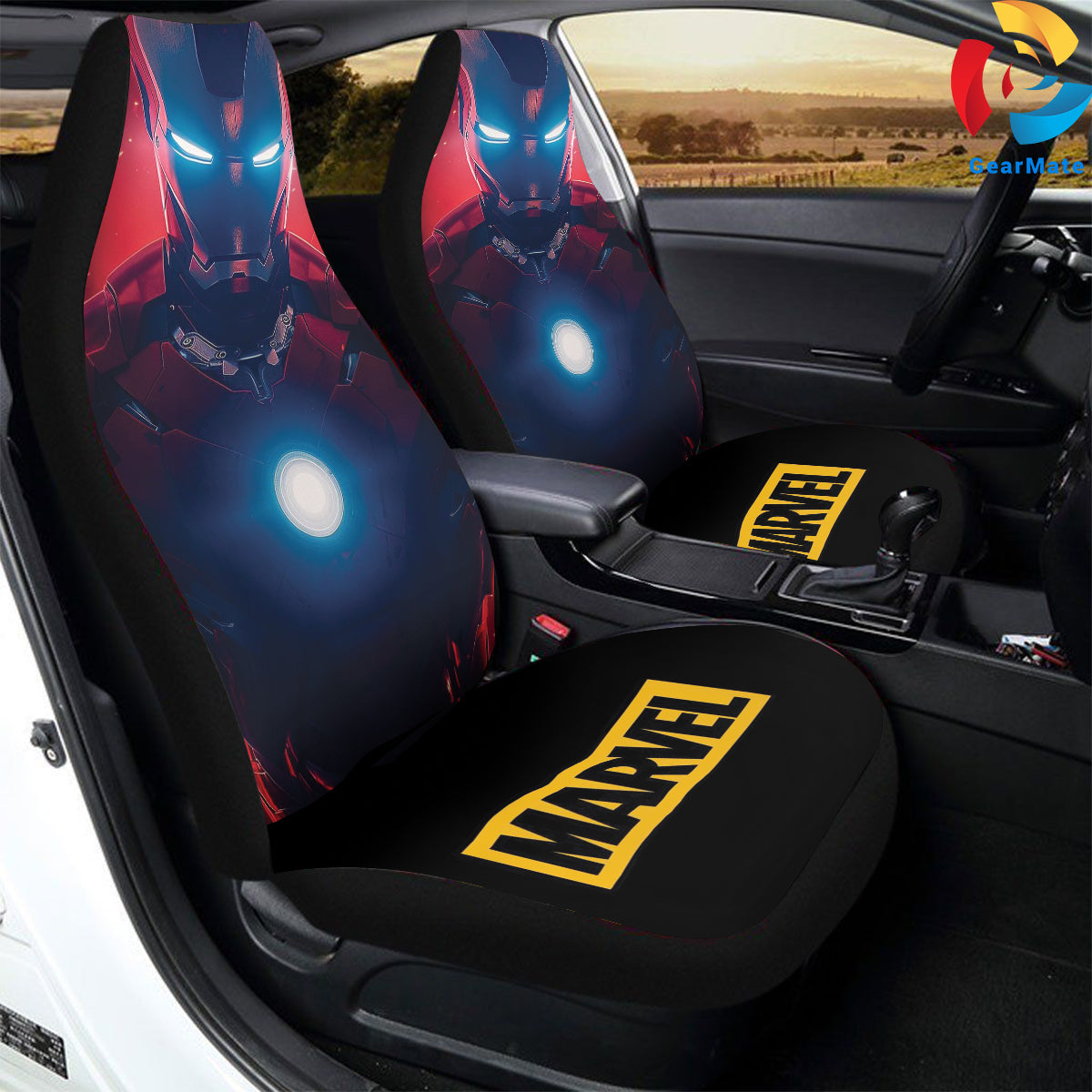 Marvel Iron Man Car Seat Covers – High Quality Graphic and Polar Fleece Protector Set