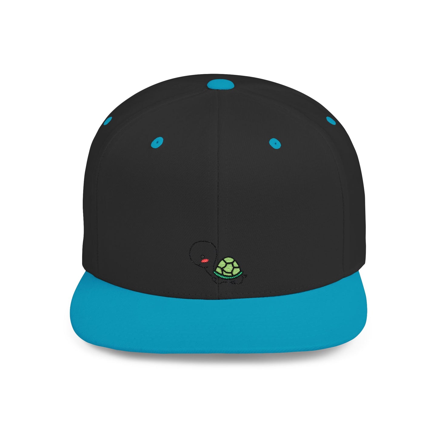 Icons Embroidered Cute Turtle Flat Bill Snapback – Lightweight, Custom Fit, Premium Quality