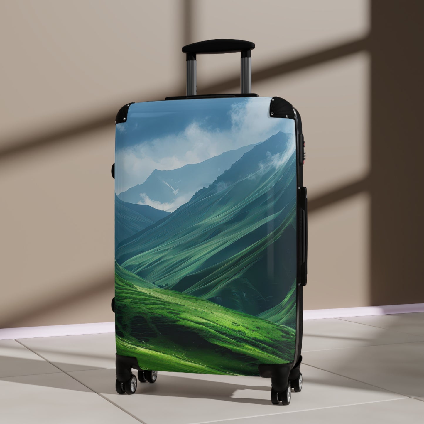 Nature Mountain Green Art Carry-On Suitcase - Stylish Luggage for Travelers
