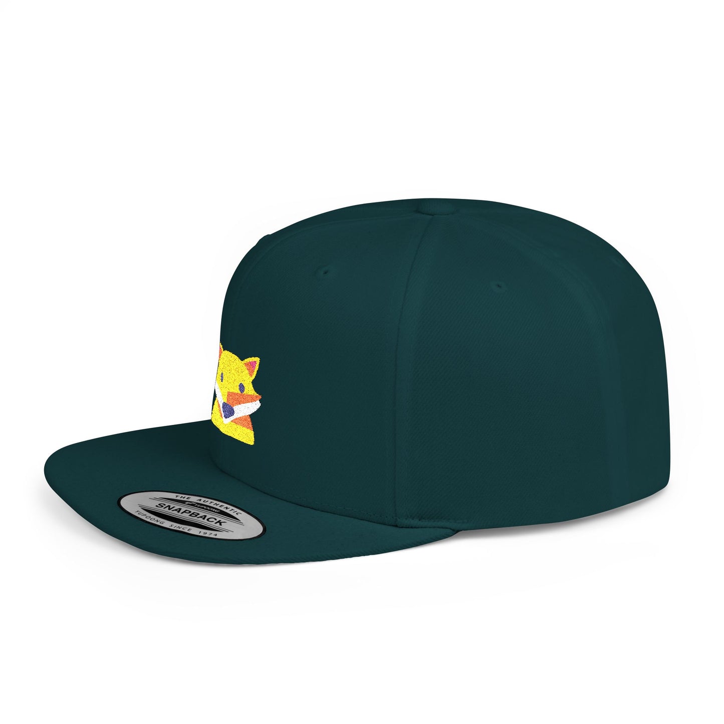 Icons Embroidered Fox Flat Bill Snapback – Lightweight, Custom Fit, Premium Quality