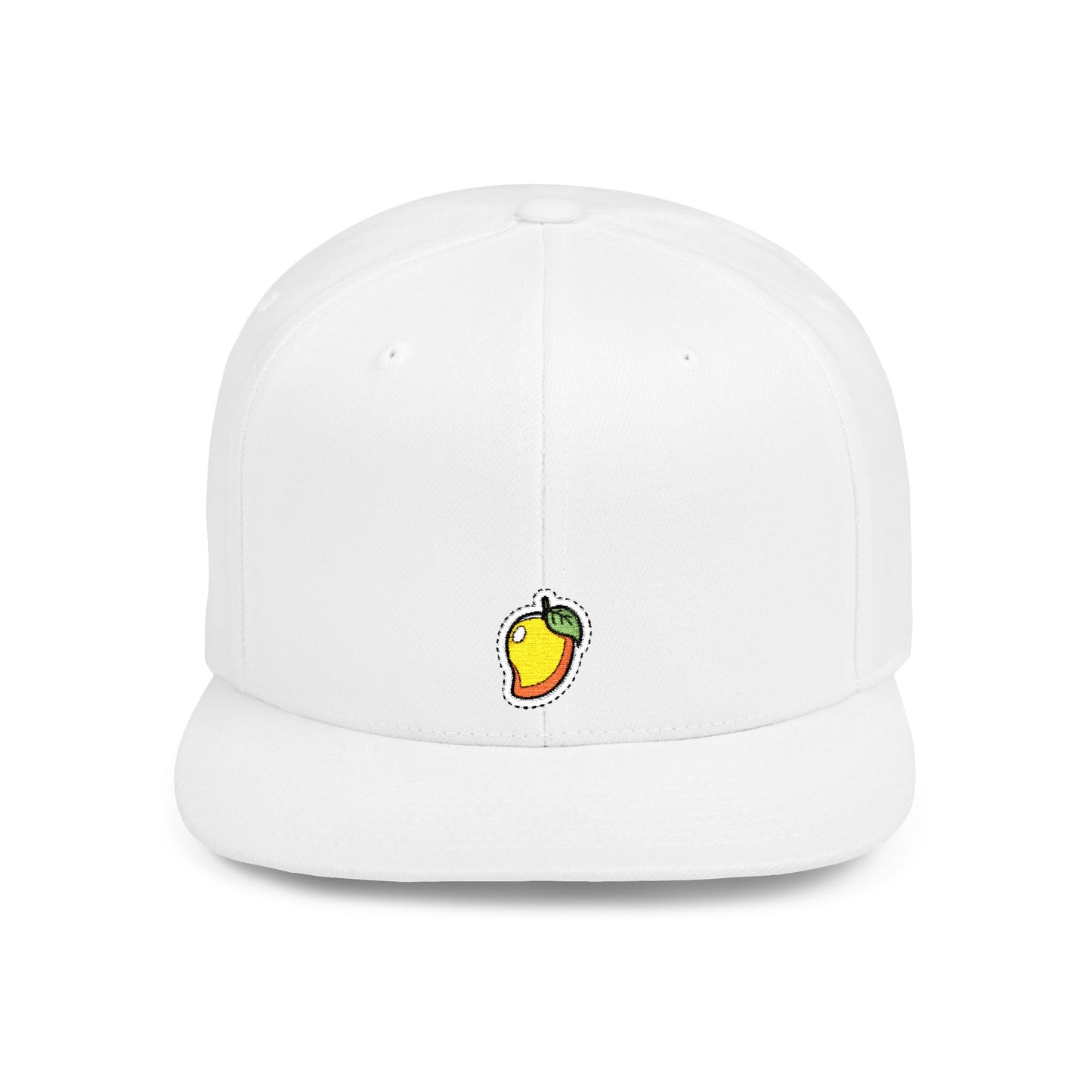 Icons Embroidered Mango Flat Bill Snapback – Lightweight, Custom Fit, Premium Quality