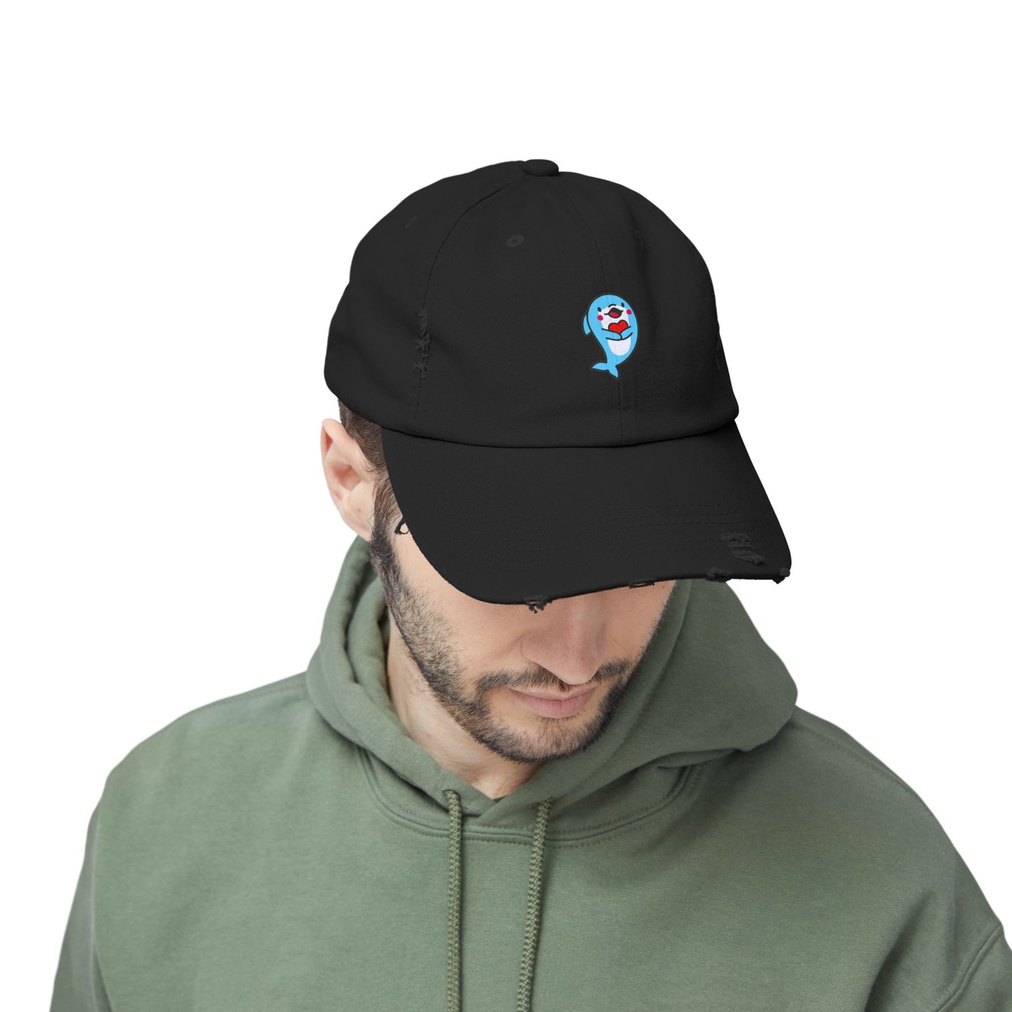Dolphin Vintage Distressed Dad Hat Unisex Adjustable Cotton Twill Baseball Cap for Casual Everyday Wear