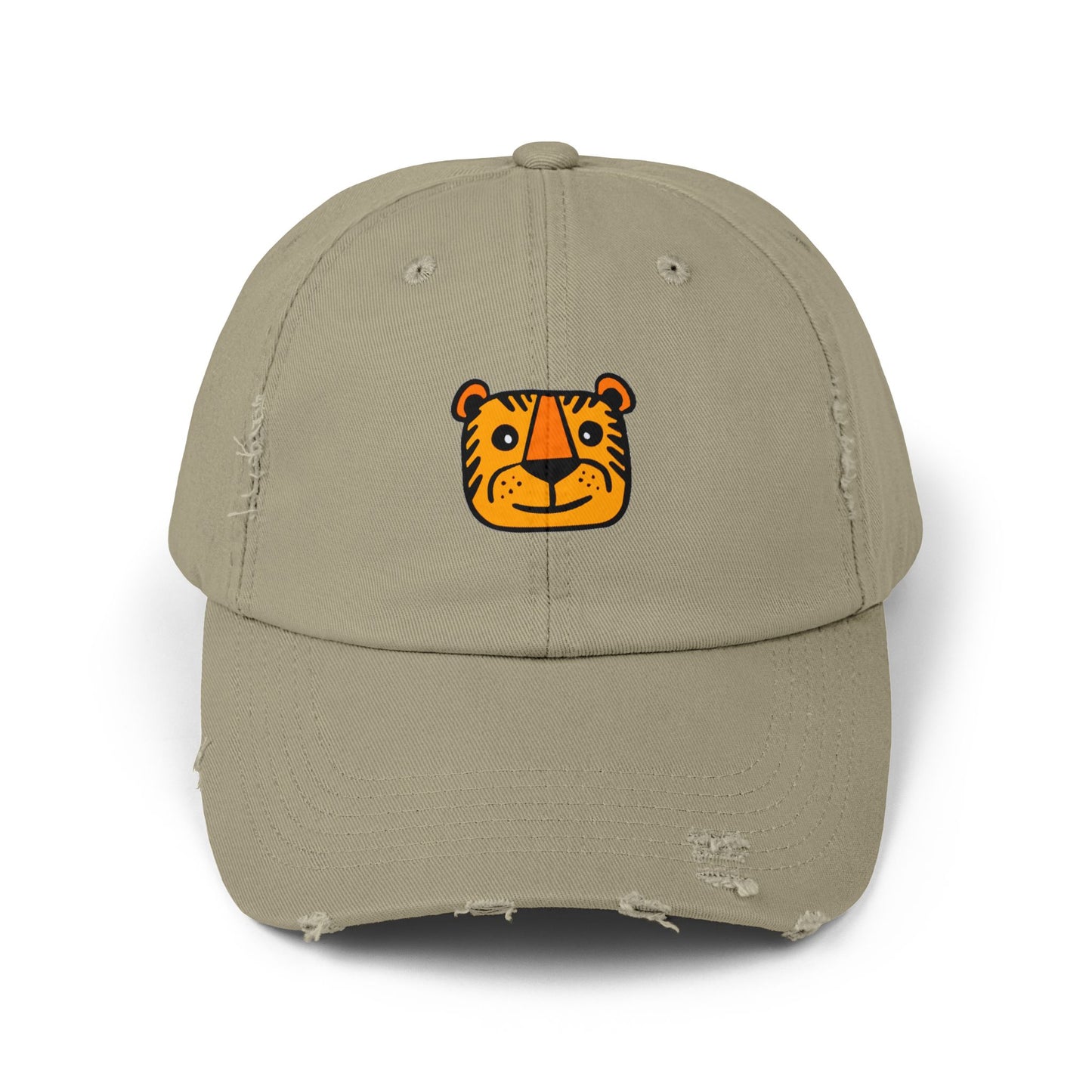 Tiger Vintage Distressed Dad Hat Unisex Adjustable Cotton Twill Baseball Cap for Casual Everyday Wear