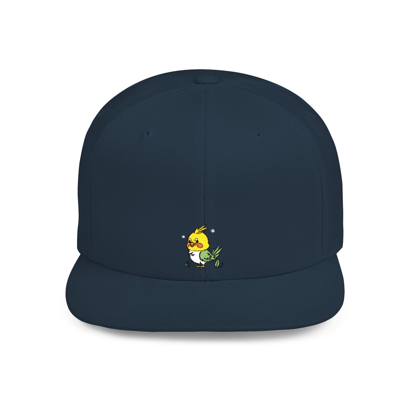 Icons Embroidered Cute Bird Flat Bill Snapback – Lightweight, Custom Fit, Premium Quality