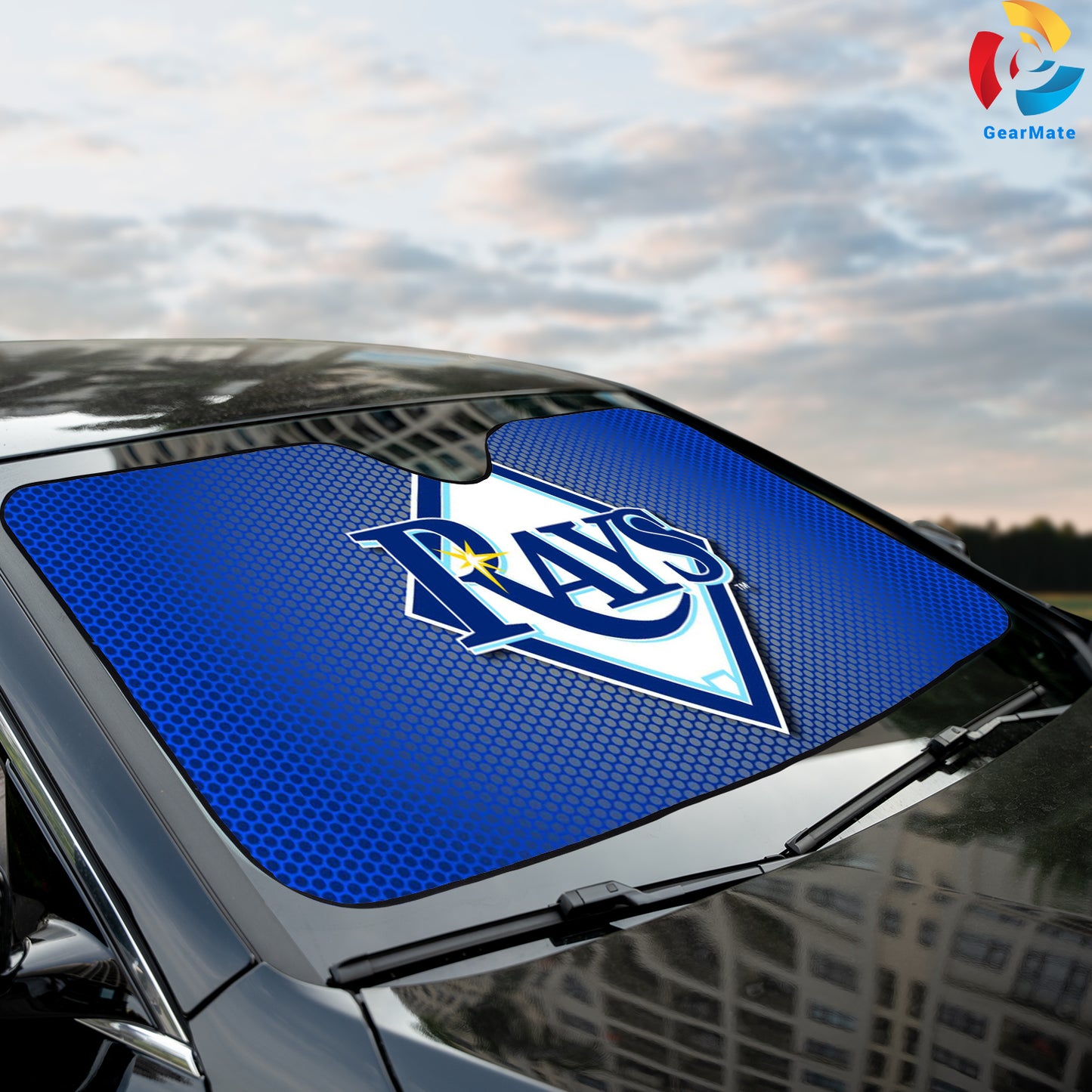 Tampa Bay Rays MLB Baseball Merch Car Cover Reflective Car Sunshade – Premium Heat & UV Protection, Universal Fit