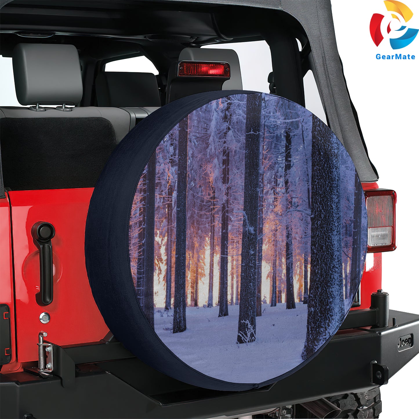 Forest Winter Snowy Norway Spare Tire Cover – Premium Waterproof UV Resistant Protector