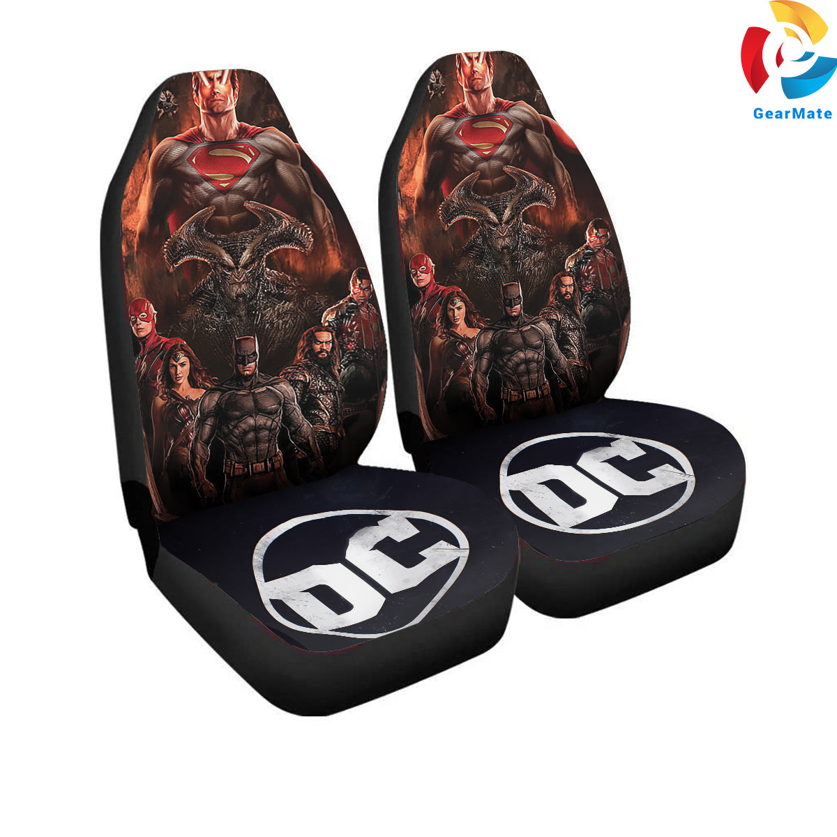 Justice League DC Car Seat Covers – High Quality Graphic and Polar Fleece Protector Set