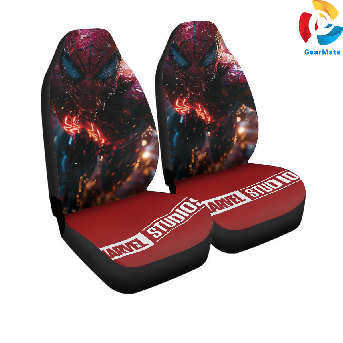 Marvel Spiderman ACtion Car Seat Covers – High Quality Graphic and Polar Fleece Protector Set