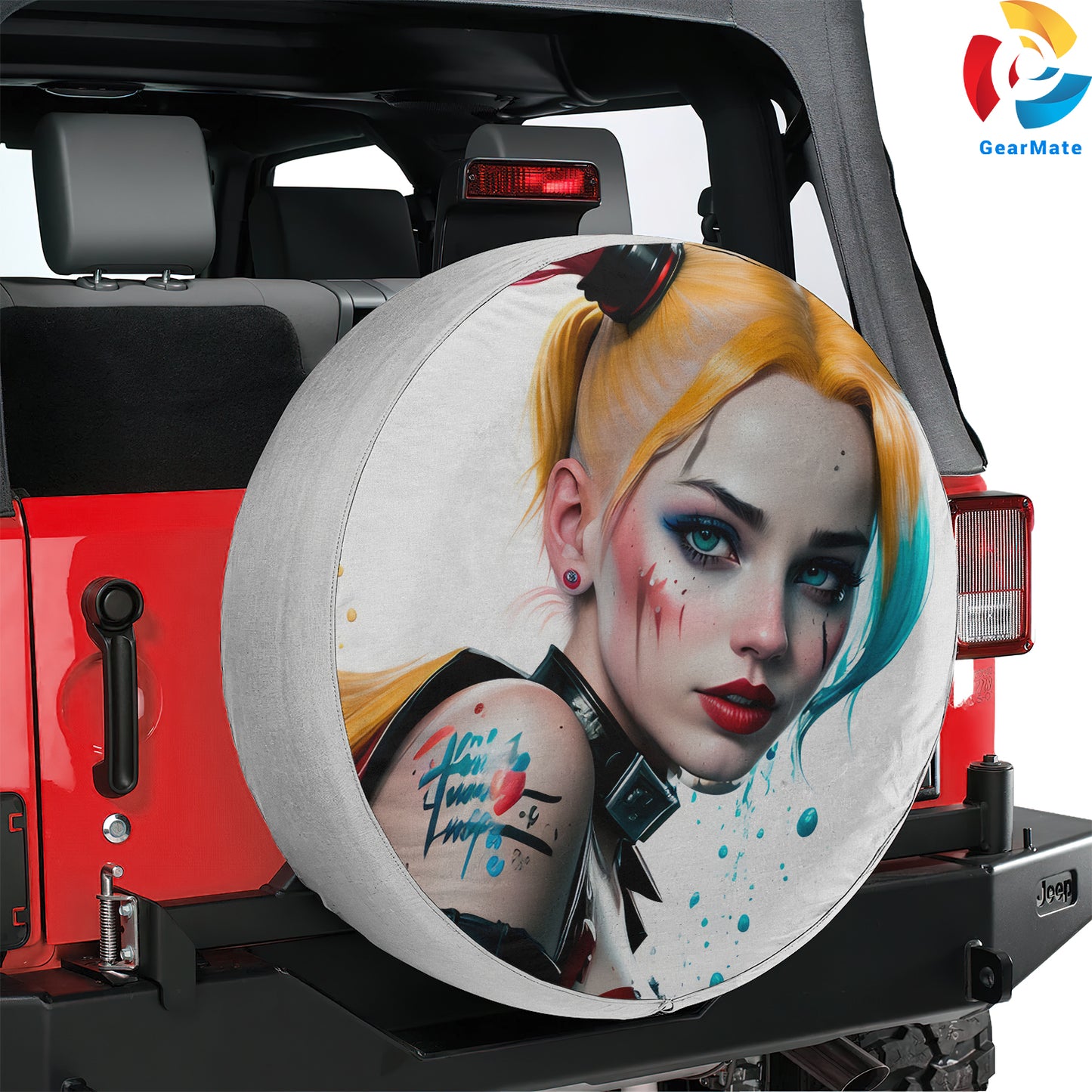DC Harley Quinn Comics Spare Tire Cover – Premium Waterproof UV Resistant Protector