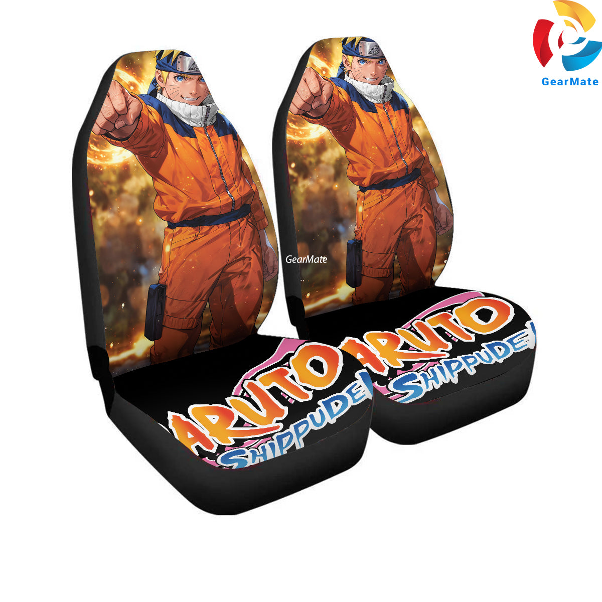 Naruto Smiling Car Seat Covers – High Quality Graphic and Polar Fleece Protector Set