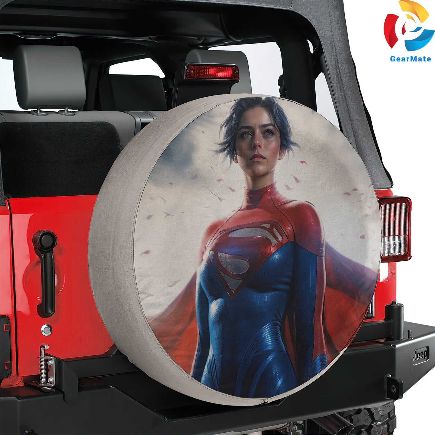DC Super Girl Comics Spare Tire Cover – Premium Waterproof UV Resistant Protector
