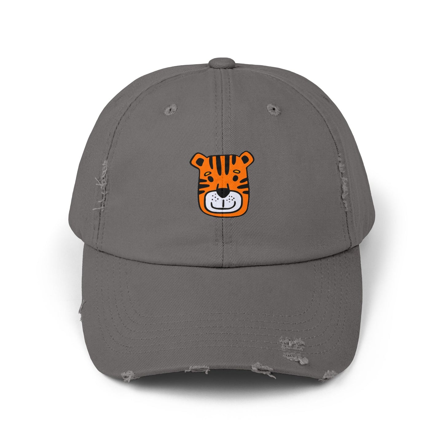 Tiger Orange Vintage Distressed Dad Hat Unisex Adjustable Cotton Twill Baseball Cap for Casual Everyday Wear